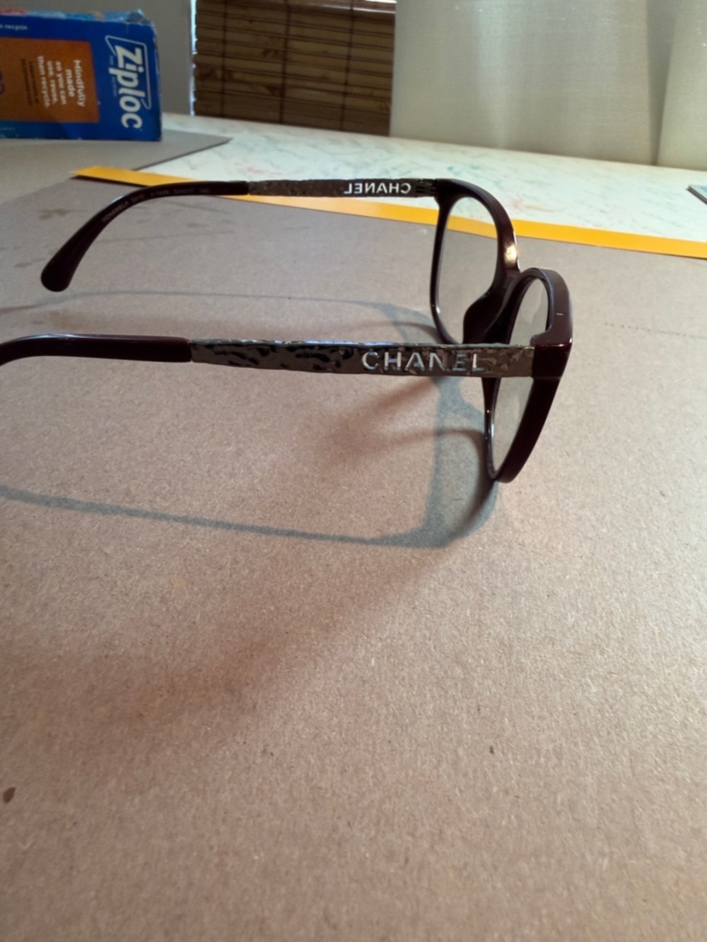 Chanel optical grade Frames/Burgundy color/hematite textured side arms NWT - Picture 7 of 9